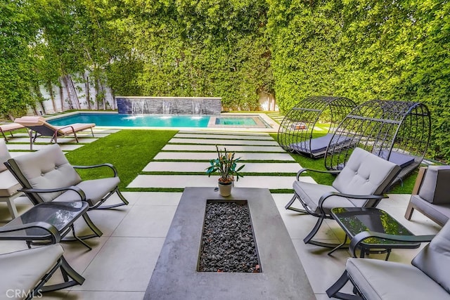 737 N Cherokee Ave, Los Angeles, CA 90038 - view of patio / terrace with an outdoor pool