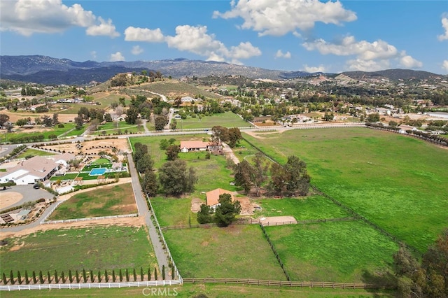 aerial view with a rural view and a mountain view