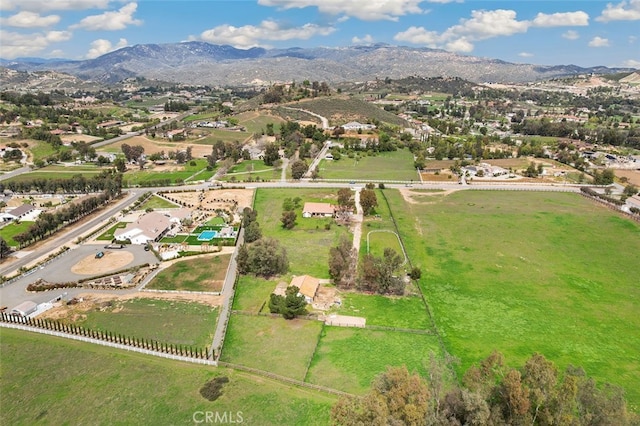 aerial view with a mountain view