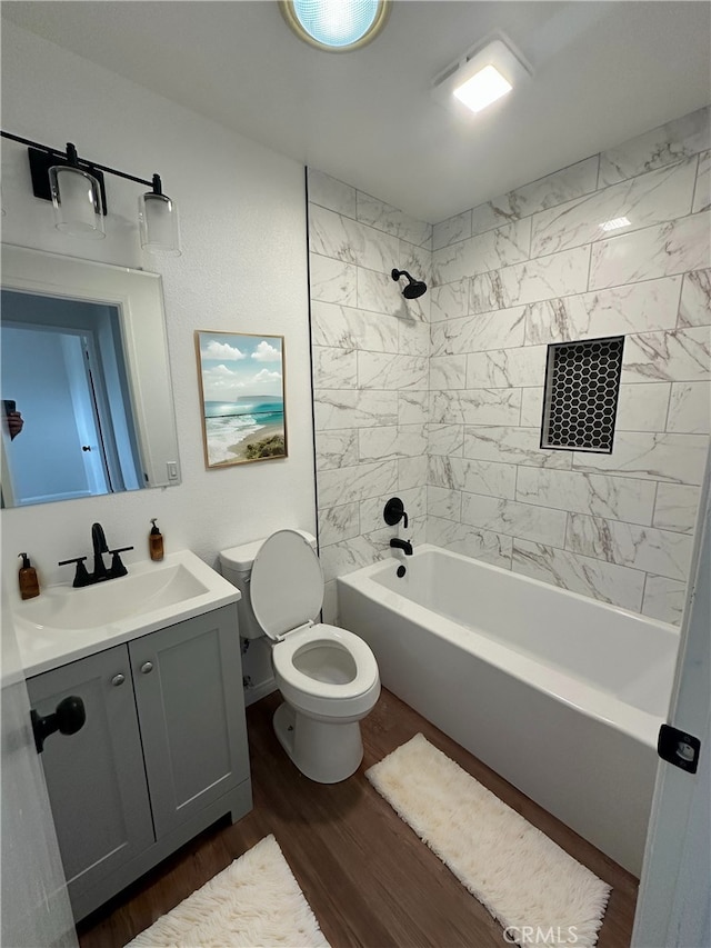 2569 Caulfield Dr, San Diego, CA 92154 - bathroom with vanity, wood finished floors, and shower / bath combination