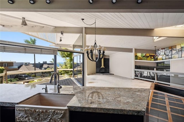 view of patio with a sink