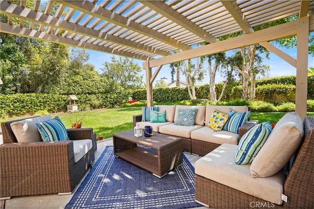 view of patio / terrace with an outdoor living space