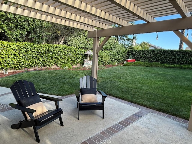 view of patio with a pergola