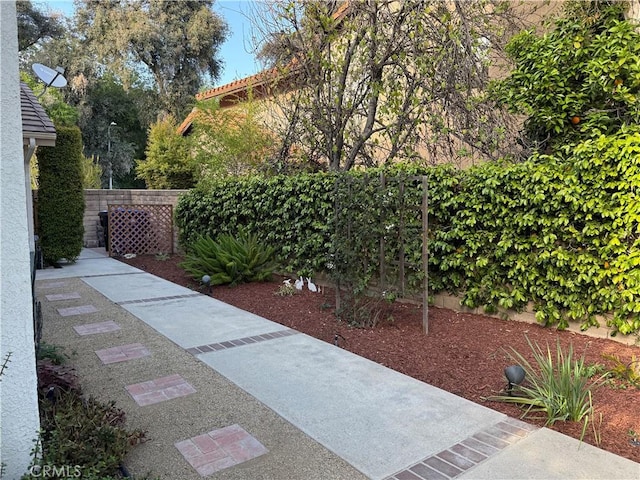 view of yard with fence
