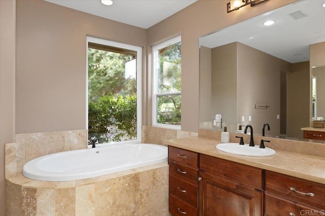 16270 Pauma Valley Dr, Pauma Valley, CA 92061 - bathroom with vanity, healthy amount of natural light, and a bath