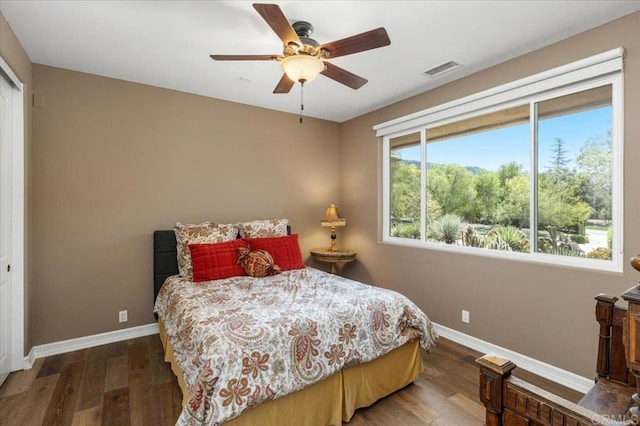16270 Pauma Valley Dr, Pauma Valley, CA 92061 - bedroom with wood finished floors and a ceiling fan