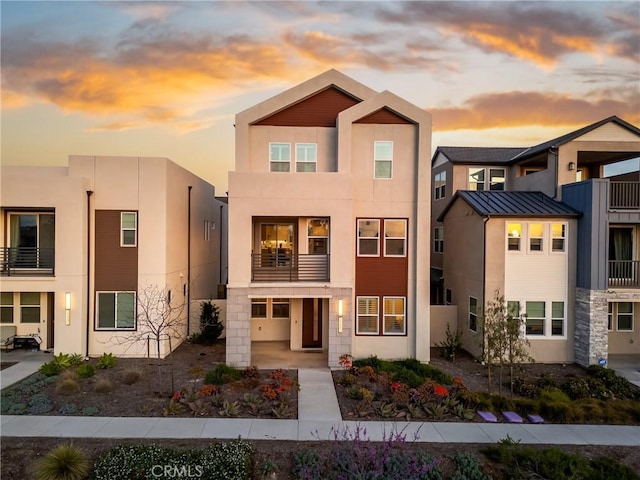 view of front of home with stucco siding