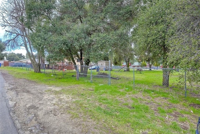 view of yard with fence