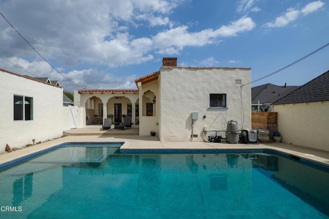 1441 Cleveland Rd, Glendale, CA 91202 - view of pool featuring fence, ceiling fan, a patio, and a fenced in pool