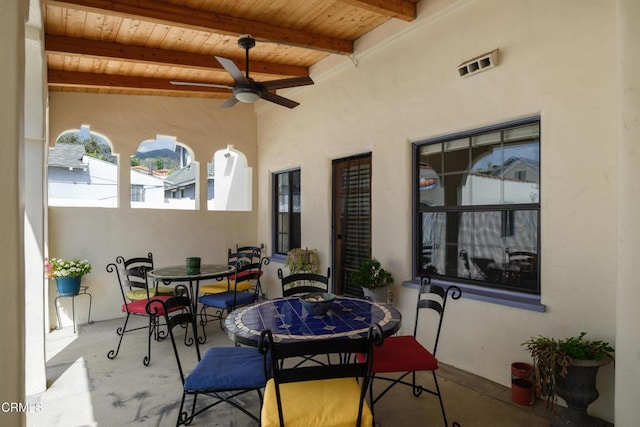 1441 Cleveland Rd, Glendale, CA 91202 - view of patio / terrace with outdoor dining space and a ceiling fan