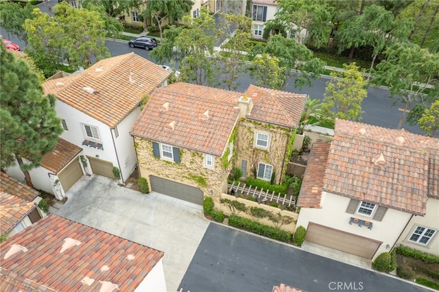 bird's eye view with a residential view