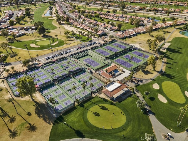 bird's eye view featuring view of golf course and a residential view