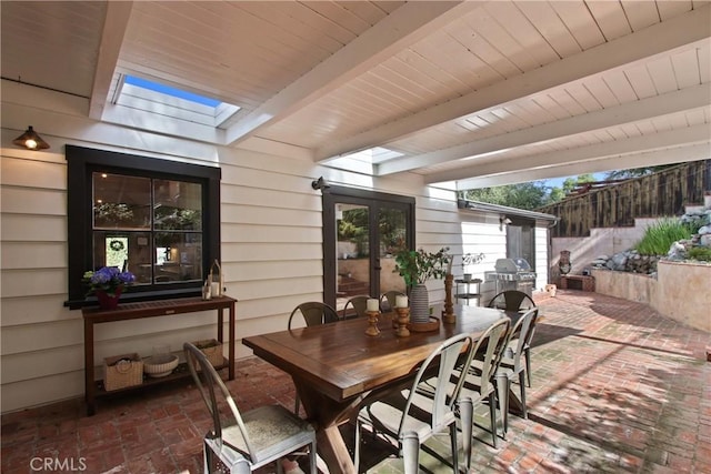 336 Redwood Dr, Pasadena, CA 91105 - view of patio / terrace with french doors, outdoor dining area, and grilling area