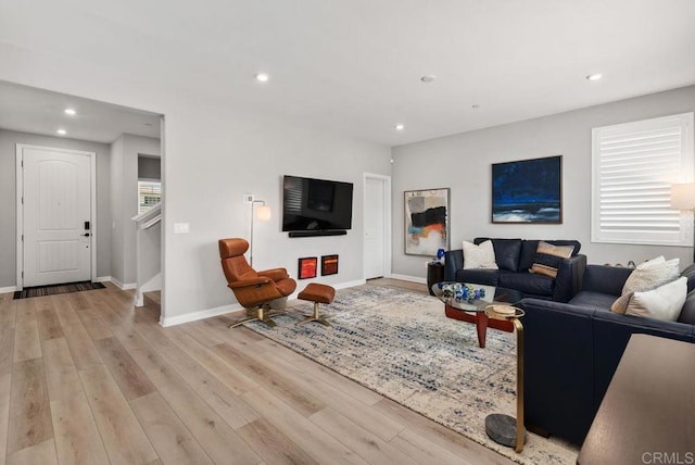 1518 Pepperwood Way, Oceanside, CA 92056 - living area with recessed lighting, baseboards, and light wood-type flooring