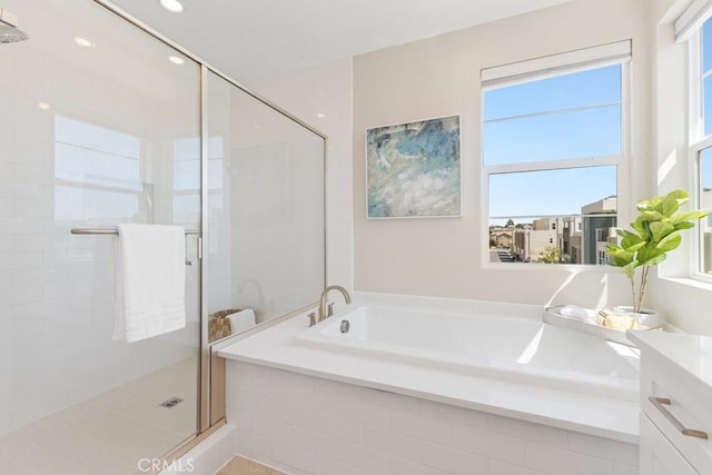 108 Shear, Irvine, CA 92618 - full bath with a stall shower, a bath, and vanity