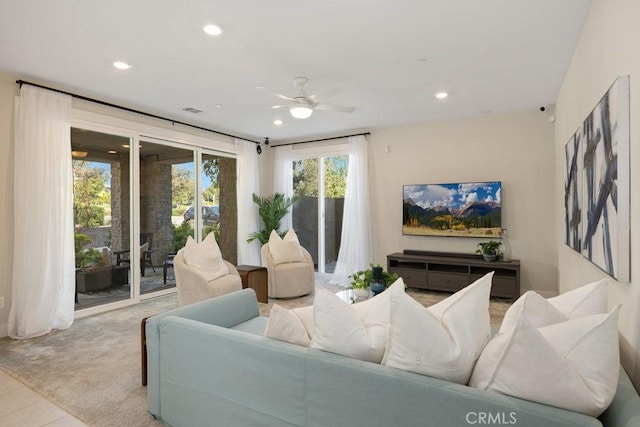 108 Shear, Irvine, CA 92618 - living area featuring ceiling fan and recessed lighting