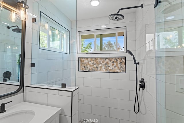 6816 Ridgeside Dr, Riverside, CA 92506 - full bathroom featuring a tile shower and vanity