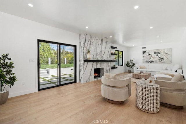 2037 Rayshire St, Thousand Oaks, CA 91362 - living area featuring recessed lighting, a fireplace, and wood finished floors