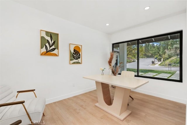 2037 Rayshire St, Thousand Oaks, CA 91362 - unfurnished office with baseboards, light wood finished floors, and recessed lighting