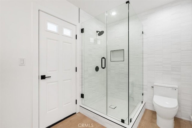 2037 Rayshire St, Thousand Oaks, CA 91362 - bathroom with a stall shower and wood finished floors