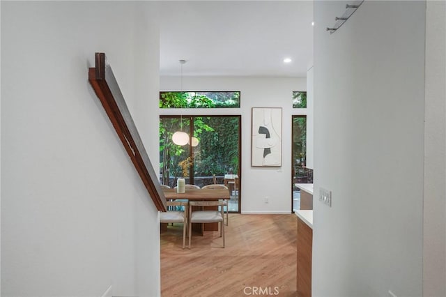 9955 Westwanda Dr, Beverly Hills, CA 90210 - corridor featuring light wood-type flooring, recessed lighting, and baseboards