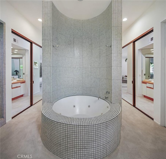 9955 Westwanda Dr, Beverly Hills, CA 90210 - bathroom with vanity and a whirlpool tub