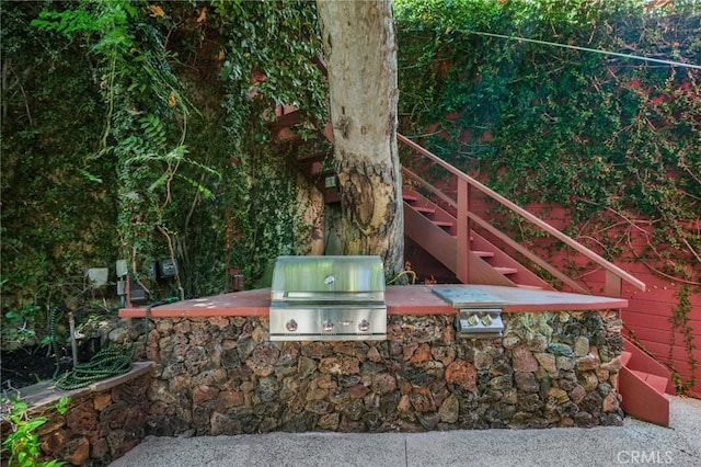 9955 Westwanda Dr, Beverly Hills, CA 90210 - view of patio / terrace with stairway