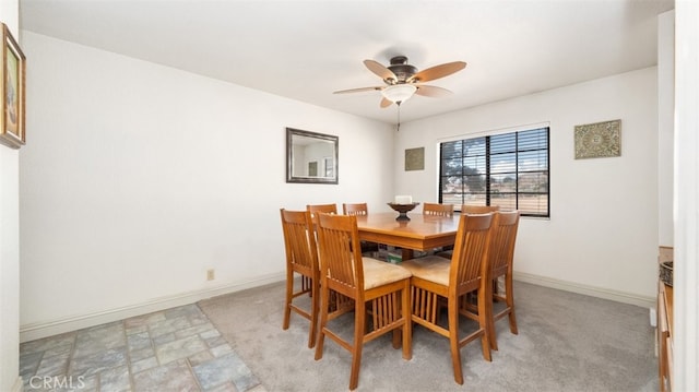 18668 Lemert St, Hesperia, CA 92345 - dining space with baseboards and a ceiling fan