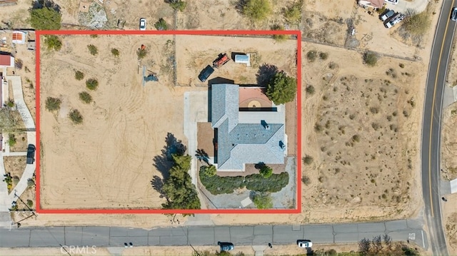 18668 Lemert St, Hesperia, CA 92345 - birds eye view of property featuring a desert view and a rural view
