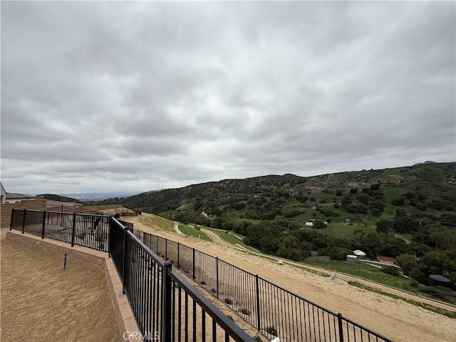 balcony with a mountain view