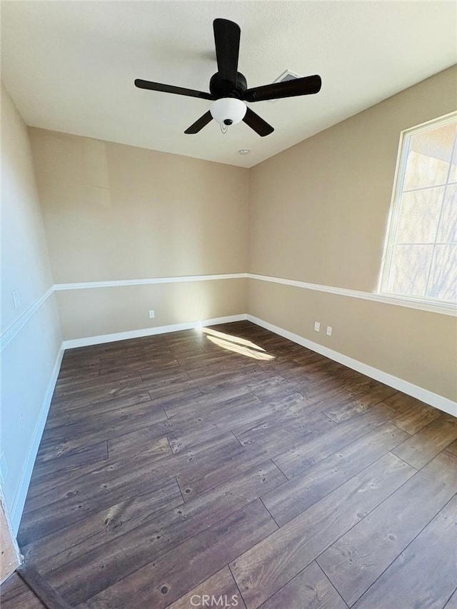 65565 Acoma Ave Unit 68, Desert Hot Springs, CA 92240 - unfurnished room with baseboards, a ceiling fan, and wood finished floors