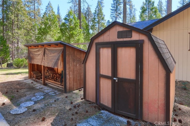 view of shed