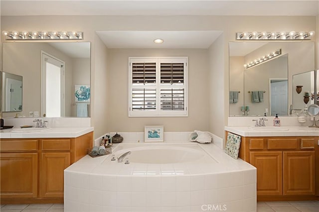 37557 Windsor Ct, Murrieta, CA 92562 - bathroom featuring a bath, a sink, and two vanities