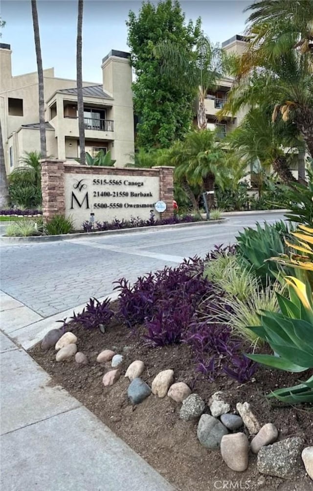 view of community sign