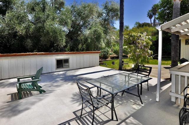 view of patio with a pergola