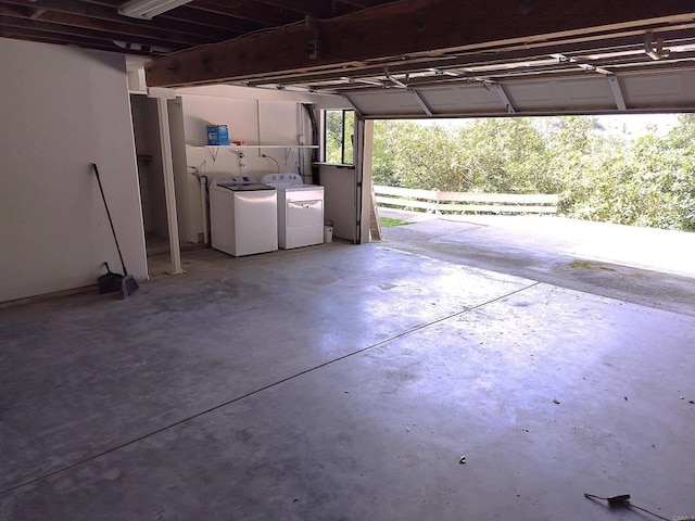 garage featuring separate washer and dryer