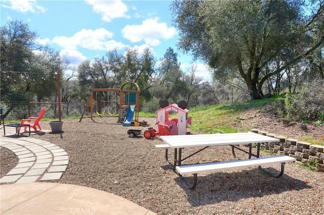 communal playground with fence