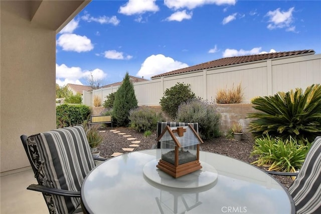 view of patio with a fenced backyard