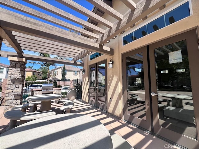 2866 S Via Belamaria, Ontario, CA 91762 - view of patio / terrace featuring fence, a pergola, and area for grilling