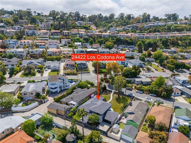 aerial view with a residential view