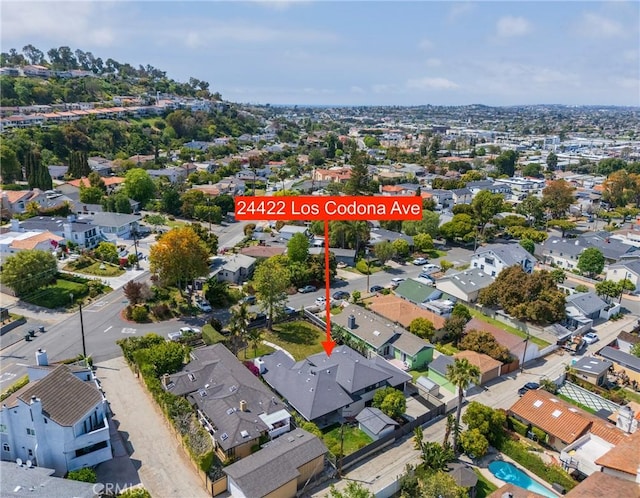 aerial view featuring a residential view