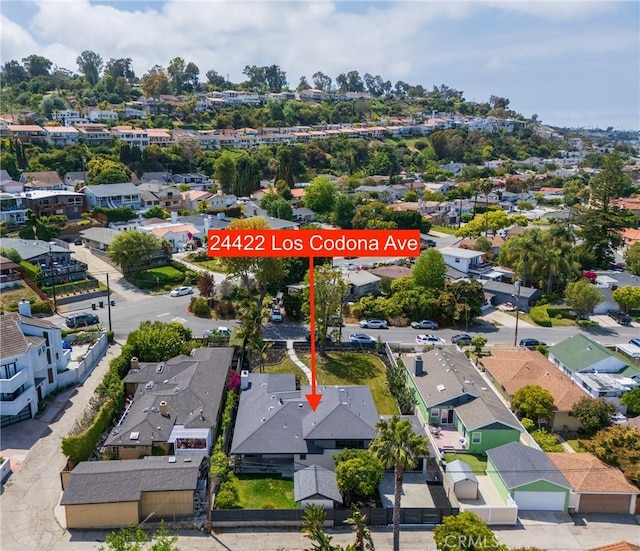 bird's eye view with a residential view