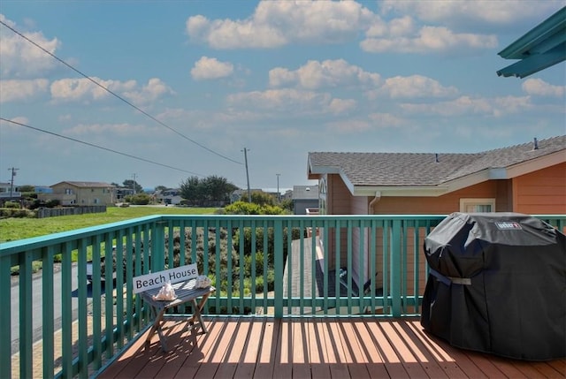 347 Ivar St, Cambria, CA 93428 - wooden terrace with a grill