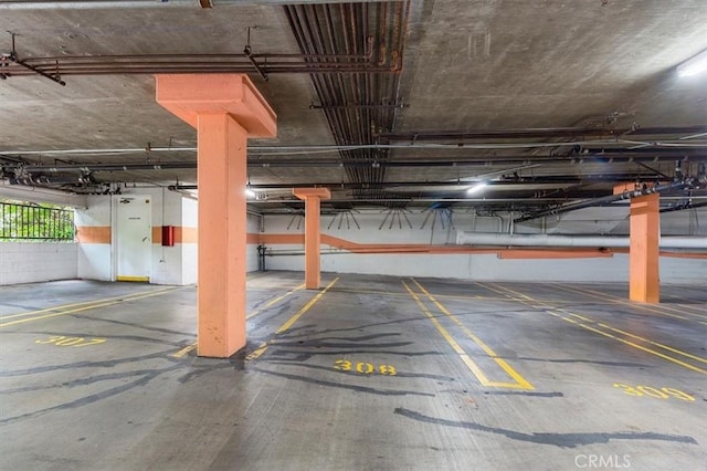 view of parking garage