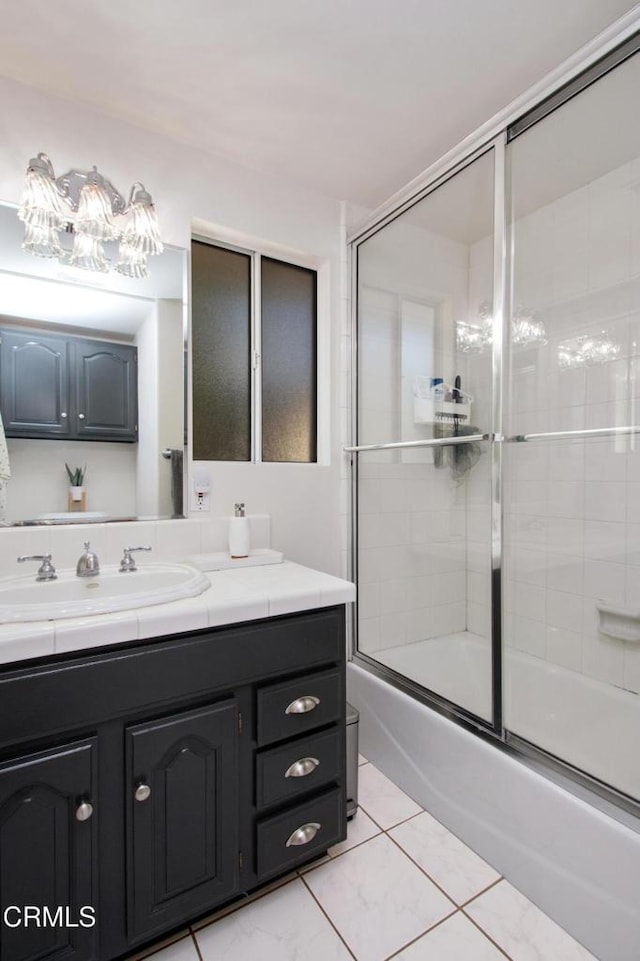 3447 Burritt Way, La Crescenta, CA 91214 - bathroom featuring enclosed tub / shower combo and vanity