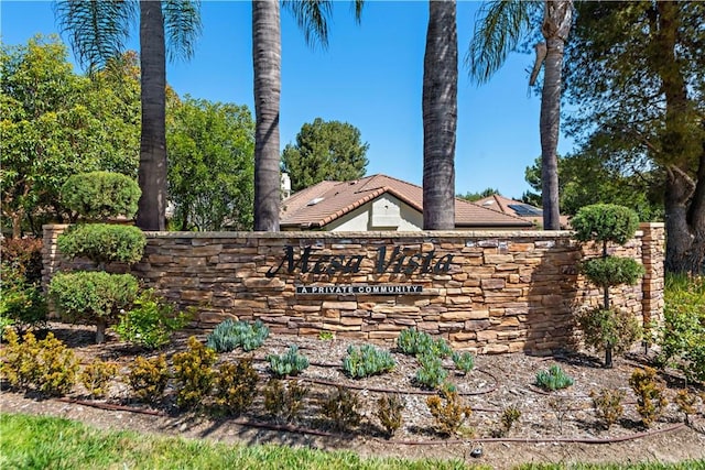 view of community sign