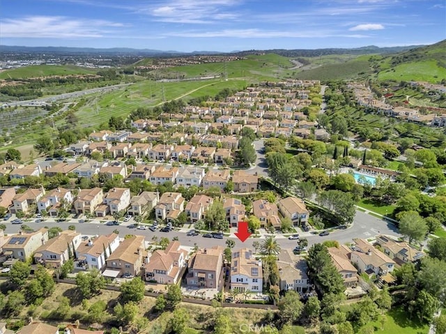 aerial view featuring a residential view