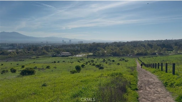 property view of mountains with a rural view