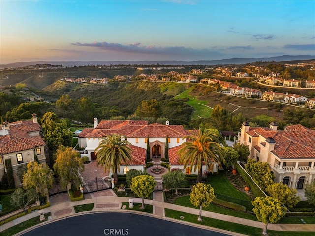 bird's eye view with a residential view