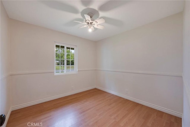 18342 Avolinda Dr, Yorba Linda, CA 92886 - empty room featuring light wood-type flooring, ceiling fan, and baseboards